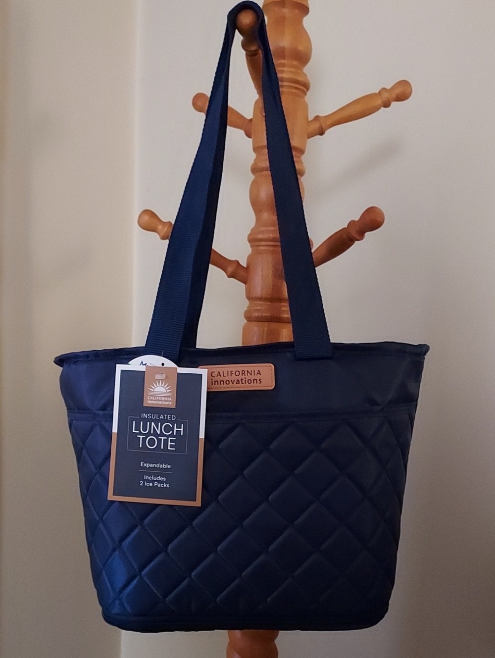 Califirnia Innovations Navy Quilted Lunch Tote Bag - Picture 4 of 9